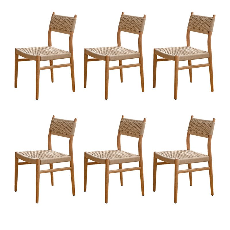 Open Back Modern Wood Armless Dining Chairs(Set of 1/2/4/6/8)