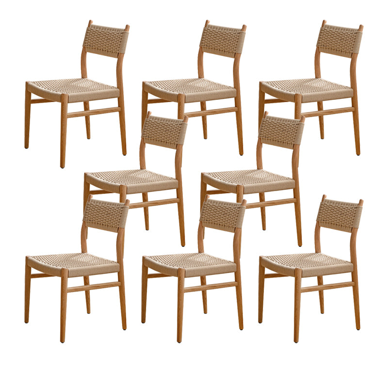 Open Back Modern Wood Armless Dining Chairs(Set of 1/2/4/6/8)