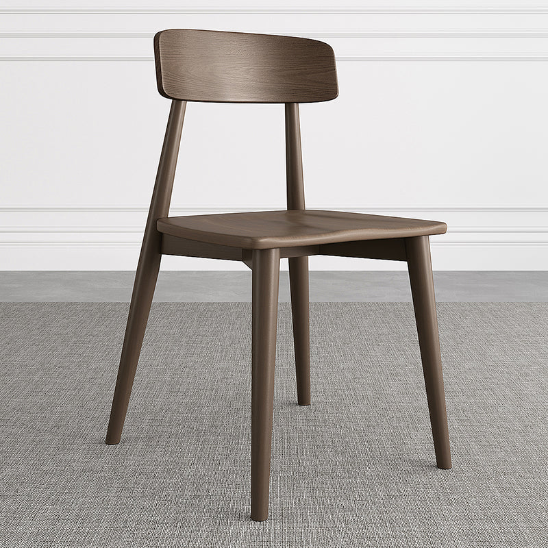 Contemporary Open Back Dining Room Armless Solid Wood Dining Chair