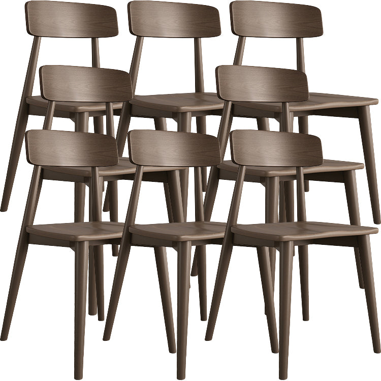 Contemporary Open Back Dining Room Armless Solid Wood Dining Chair