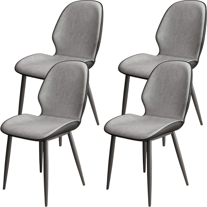 Contemporary Style Upholstered Metal Base Dining Chair for Living Room