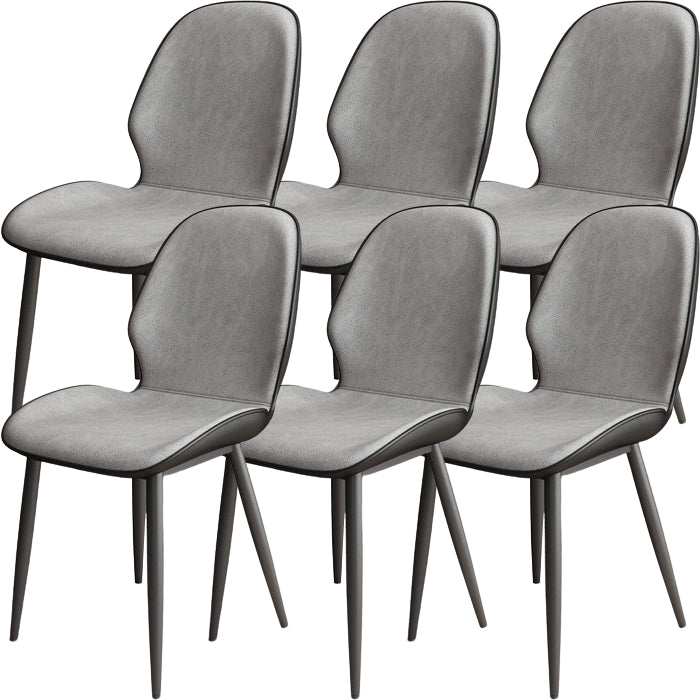 Contemporary Style Upholstered Metal Base Dining Chair for Living Room