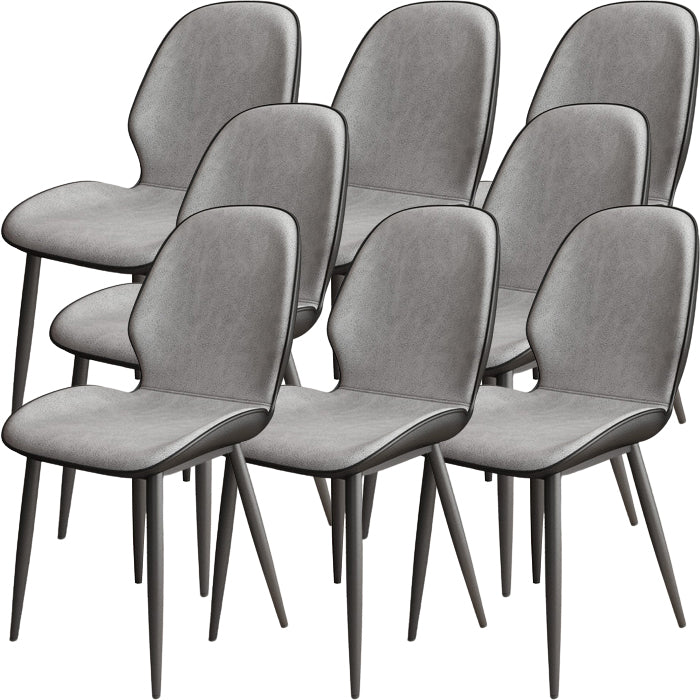 Contemporary Style Upholstered Metal Base Dining Chair for Living Room