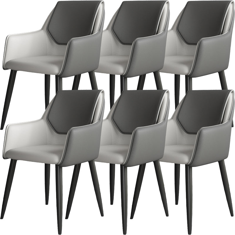 Contemporary Style Upholstered Metal Base Dining Chair for Living Room