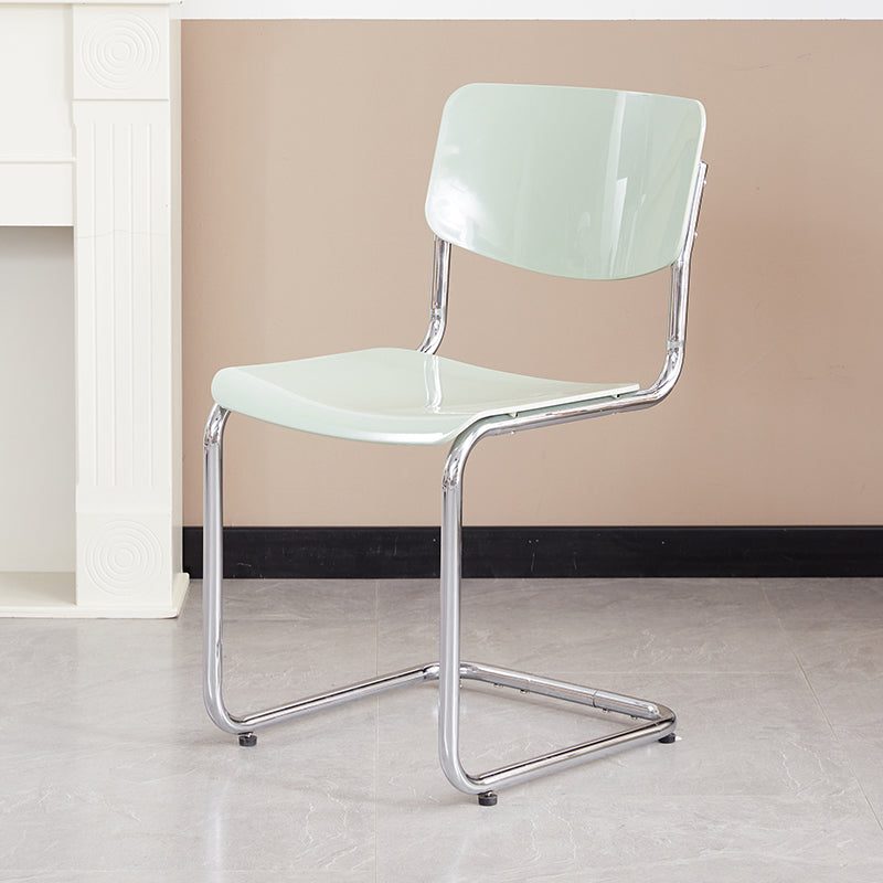 Modern Dining Room Open Back Silver Leg Armless Dining Chair