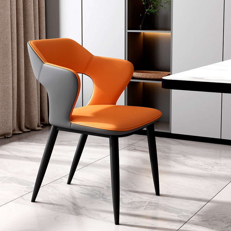 Modern Style Dining Chair Leather Wingback Arm Chair for Dining Room