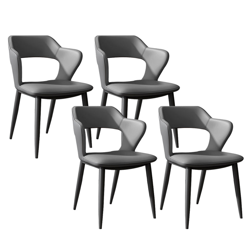 Modern Style Dining Chair Leather Wingback Arm Chair for Dining Room