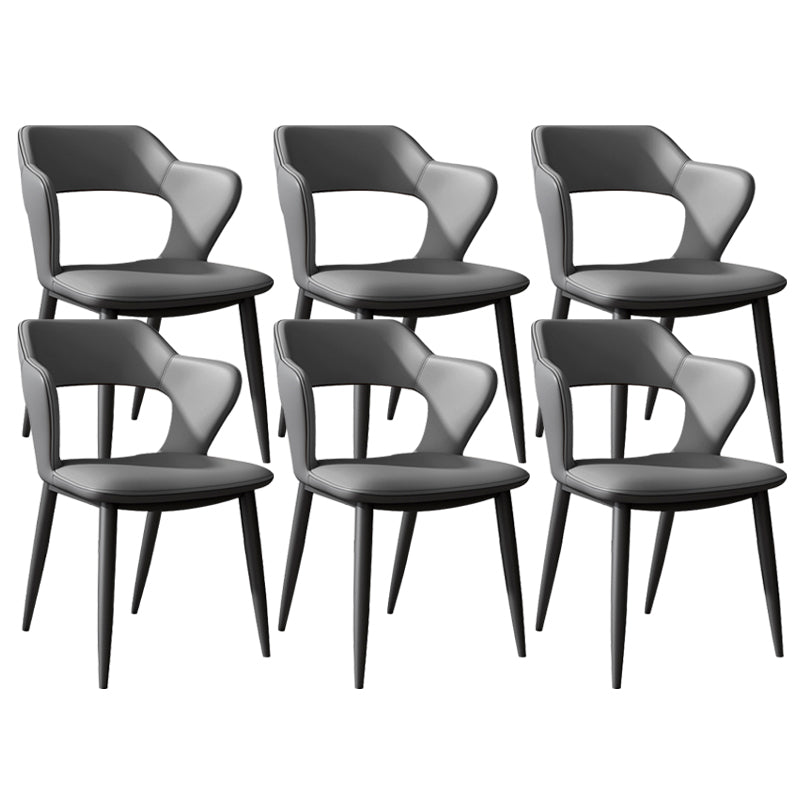 Modern Style Dining Chair Leather Wingback Arm Chair for Dining Room