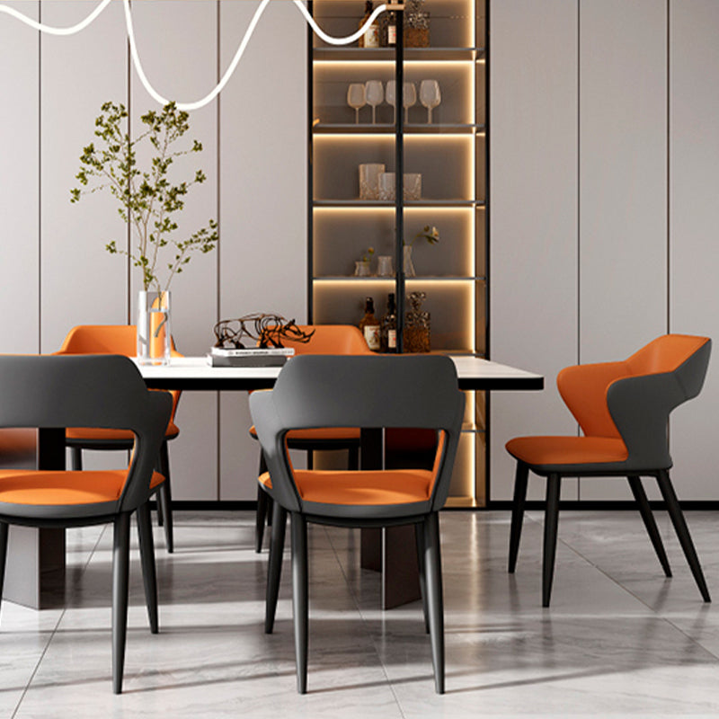 Modern Style Dining Chair Leather Wingback Arm Chair for Dining Room