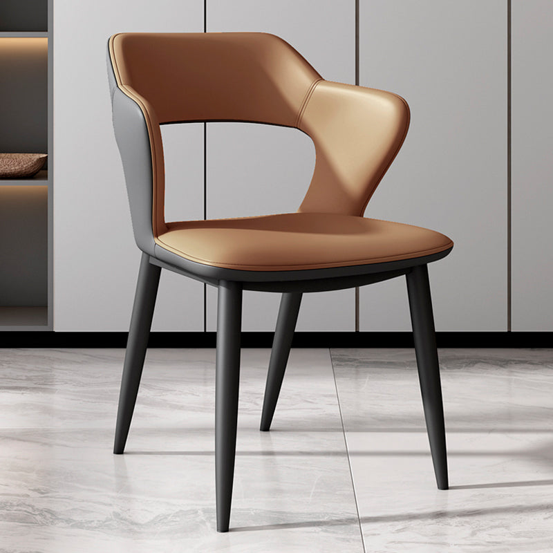 Modern Style Dining Chair Leather Wingback Arm Chair for Dining Room