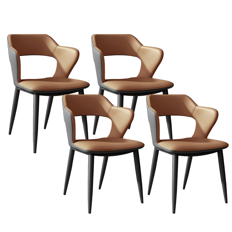 Modern Style Dining Chair Leather Wingback Arm Chair for Dining Room