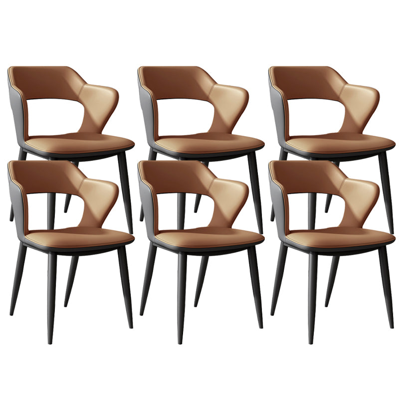 Modern Style Dining Chair Leather Wingback Arm Chair for Dining Room