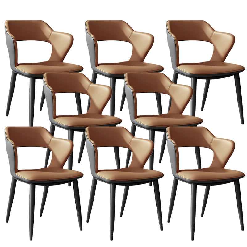 Modern Style Dining Chair Leather Wingback Arm Chair for Dining Room