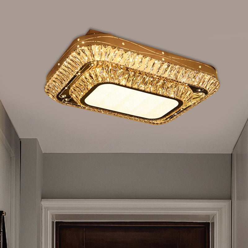 2 niveaus rechthoek kristal plafond spoel modernistische zitkamer led spoeling licht in chroom