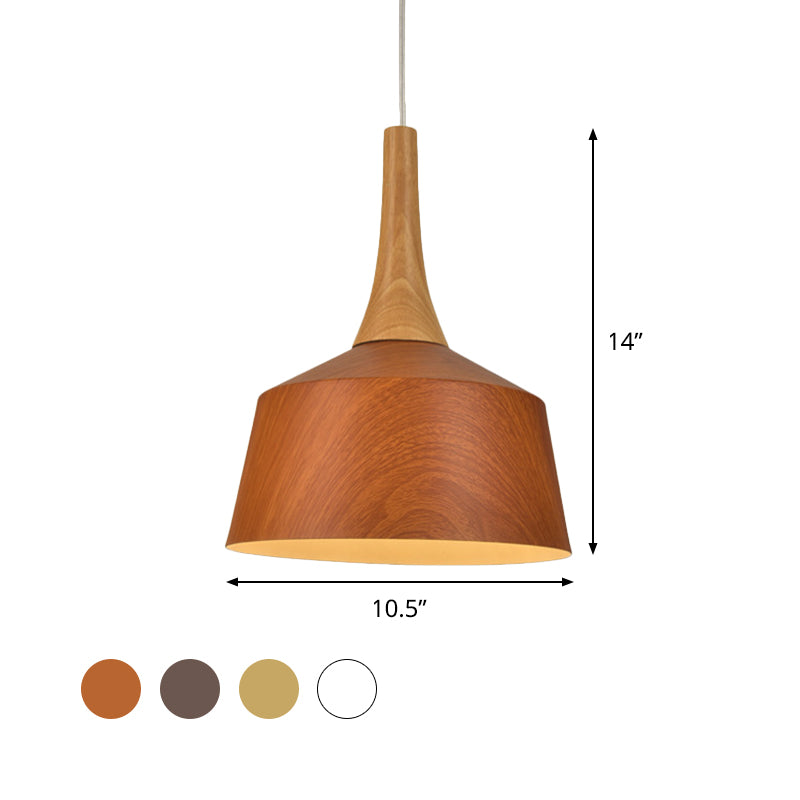 1 bulbo de colmillo de granero estilo granja estilo blanco/rojo marrón/café kit de lámpara colgante de aluminio con tapa de madera
