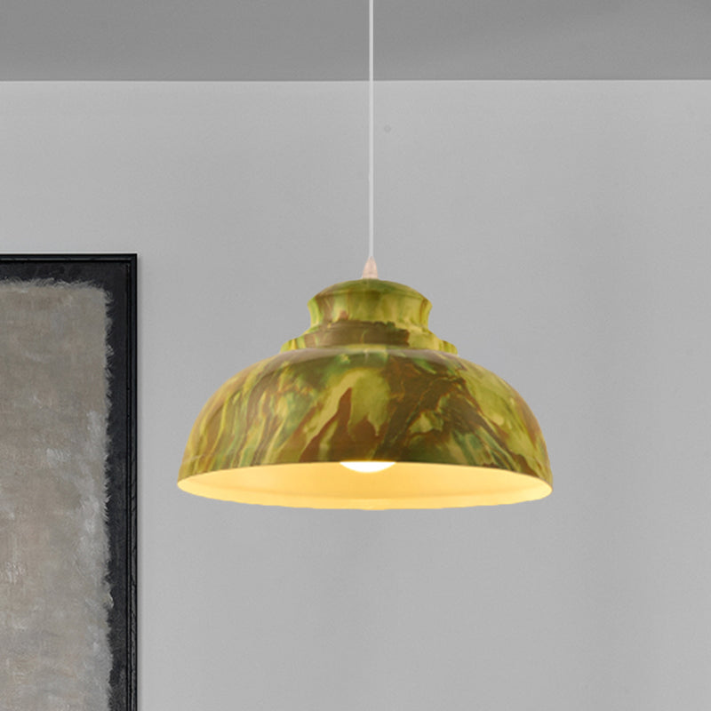 Koffie/groene kom tint hangende verlichting loftstijl aluminium 1 lamp eetkamer drop hanger