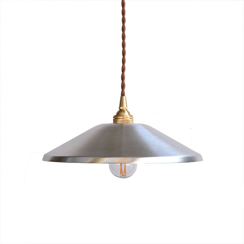 Silver Saucer Pendant Lighting Warehouse Metal 1-Light Garage Ceiling Suspension Lamp