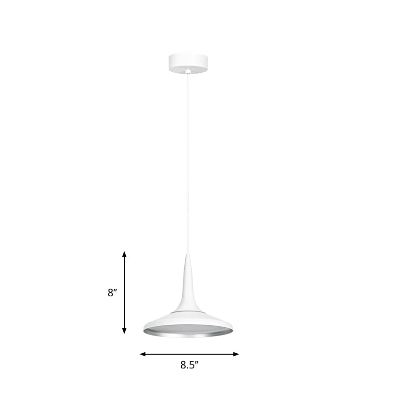 Suspension en entonnoir blanc Pendant nordique aluminium 1 bulbe salle à manger suspendue luminaire