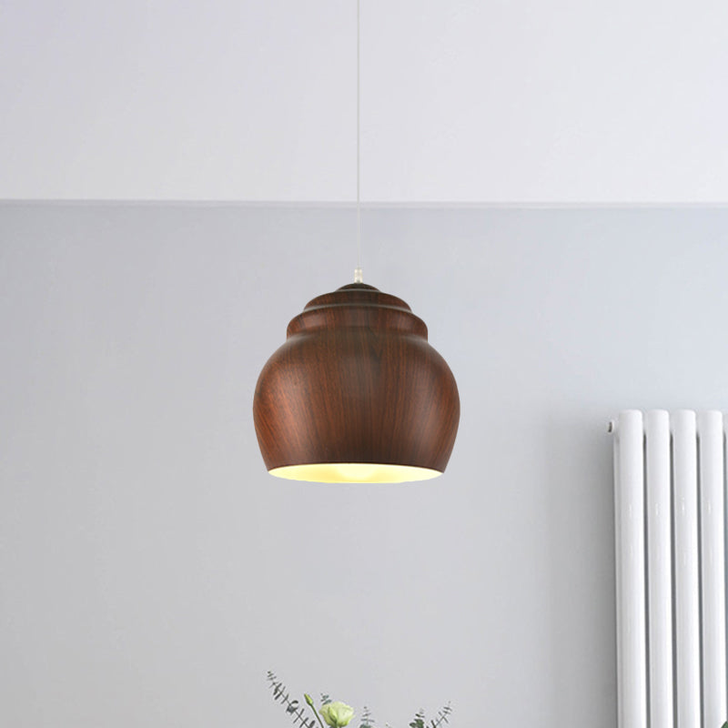 1 hoofd hangende plafond licht loft hanger lamp met aardewerk beker aluminium schaduw in koffie