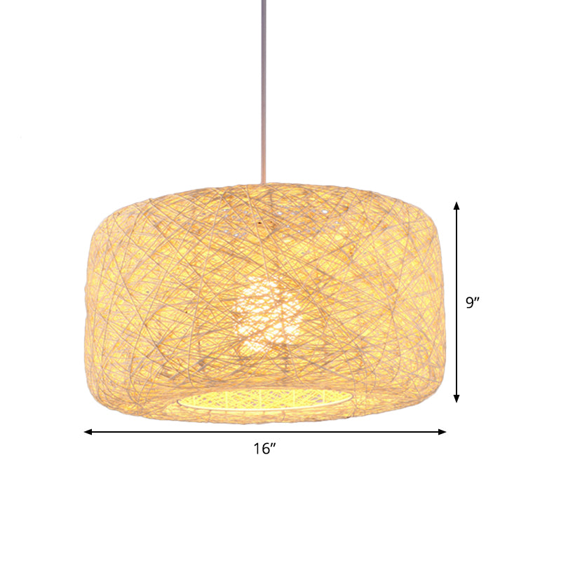 Liaxen Drum Assiction Lantern cinese cinese 16/23,5 pollici di larghezza 1 ciondolo di illuminazione a 1 luce.