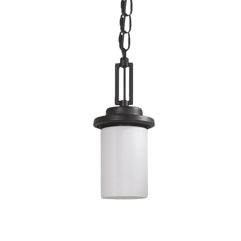 Witte glascilinder suspensie licht vintage 1 kop gang naar beneden verlichting hanger