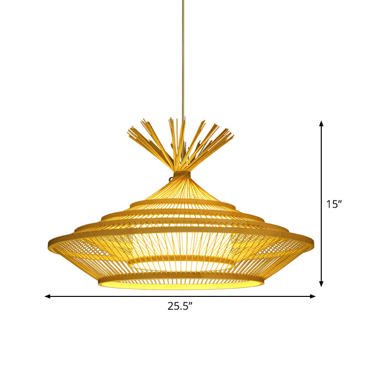 LAMPAGNO CINESSA CINESE a 1 luce Asia BEIGE BEIGE LIGHT ASSIGLIO CON CAGE URN A TERREATO E CANDO INTERNO