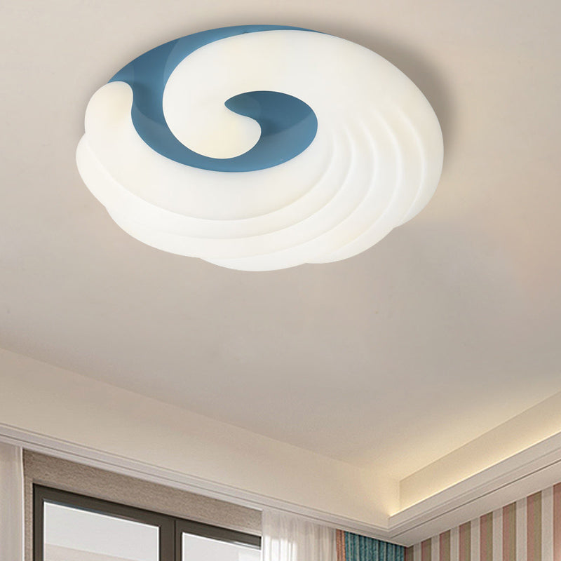 Contemporáneo de techo de nube Flush Montaje acrílico Ligera LED LED en gris/blanco/azul