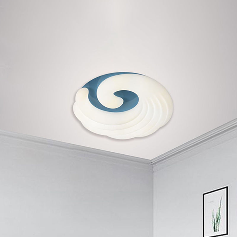 Contemporary Cloud Ceiling Flush Mount Acrylic Living Room LED Flush Light Fixture in Grey/White/Blue