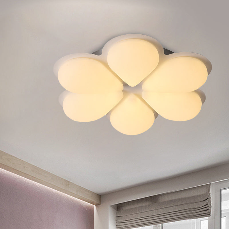 Plastic bloembladen spoelplafond licht kinderen led spoeling mount verlichtingsarmatuur in grijs/wit/koffie voor slaapkamer