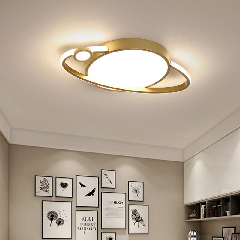 Gold Circle Flush Mount Spotlight Moderne LED -Acryl -Flush Deckenleuchte in warmem/weißem Licht