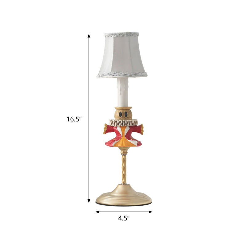 1 Head Bedside Reading Book Light Modern Gold Task Lighting with Clothes Base and Barrel Shade