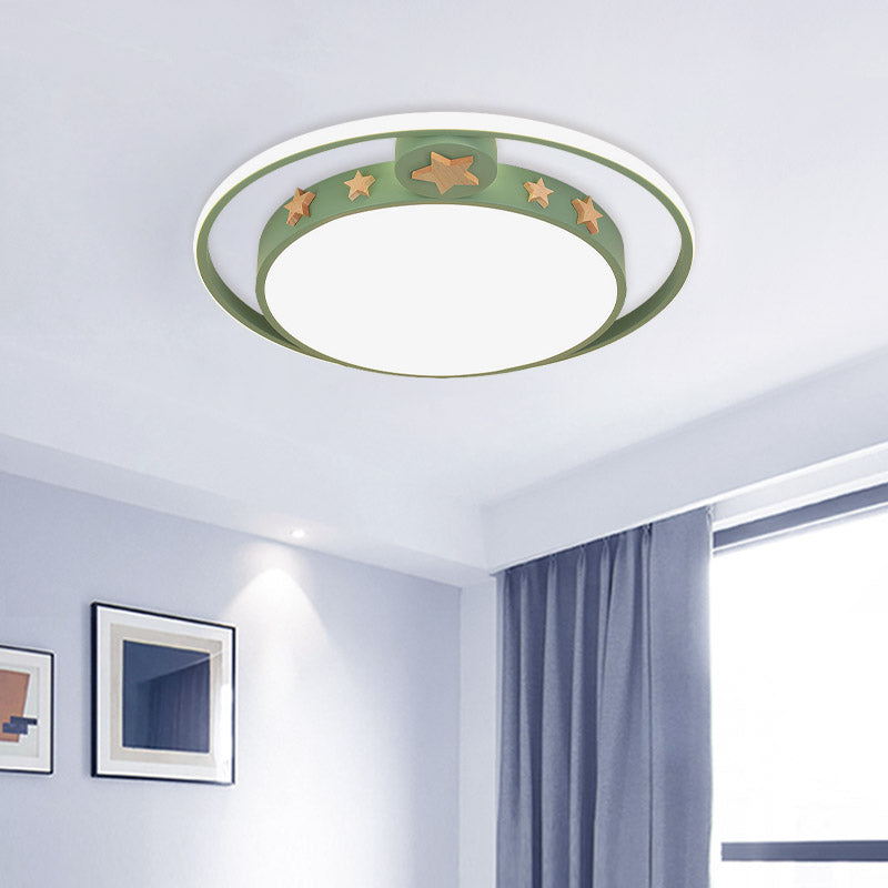 Lampada da soffitto a LED rotonda in acrilico con montaggio a incasso in rosa/bianco/grigio per camera da letto