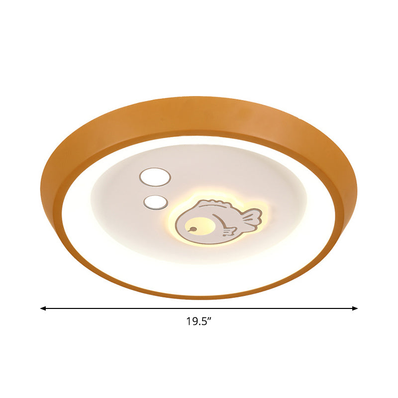 Lámpara de lámpara acrílico de techo ultrafina Lámpara de dibujos animados acrílicos LECH LED MONTINUACIÓN LED MONTADO EN BLANCO CON FLORA/MOUNA/PESTRO