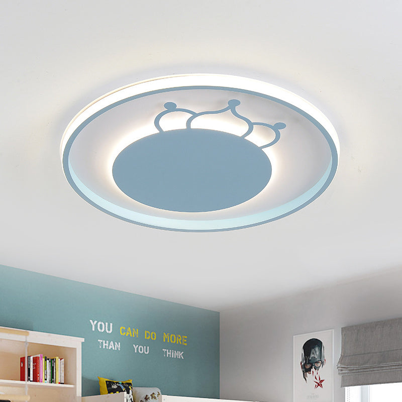 Crown Kid Crown Ultra-tino LED a filo Acrilico camera da letto acrilico vicino al dispositivo di illuminazione del soffitto in rosa/blu