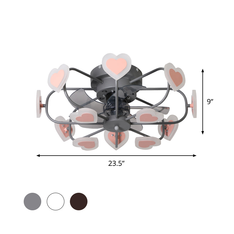 Enfants 8 bulbes 5 lames ventilateur de plafond éclair