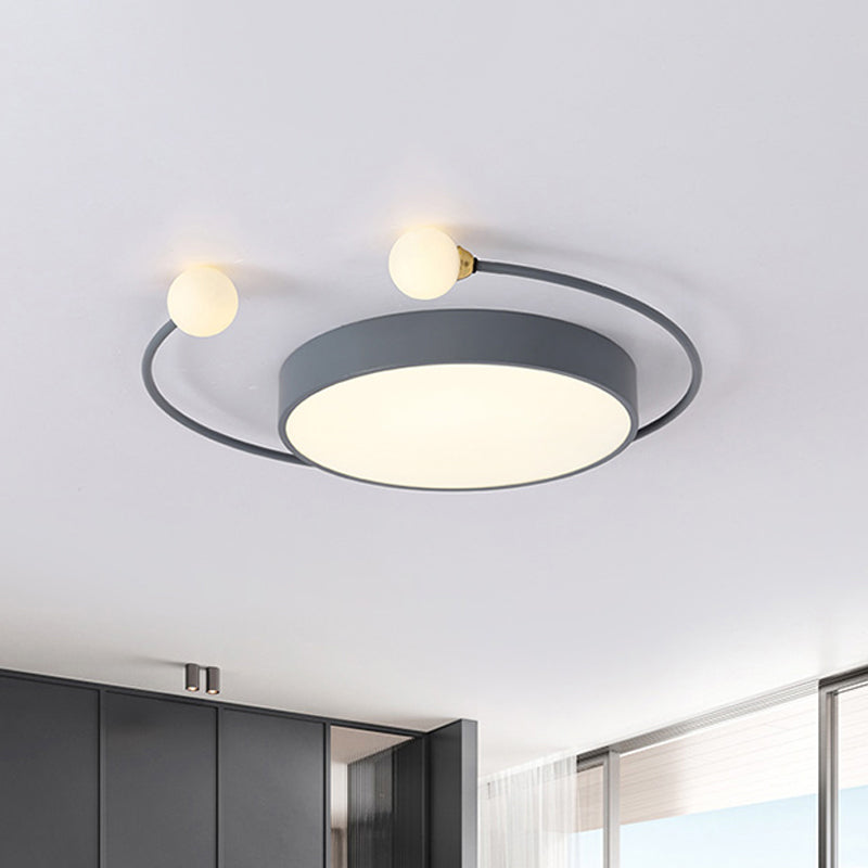 Krabbendesign Flush Mount Lighting Nordic Creative Eisen Schlafzimmer LED -Deckenelement in Grau/Weiß/Grün