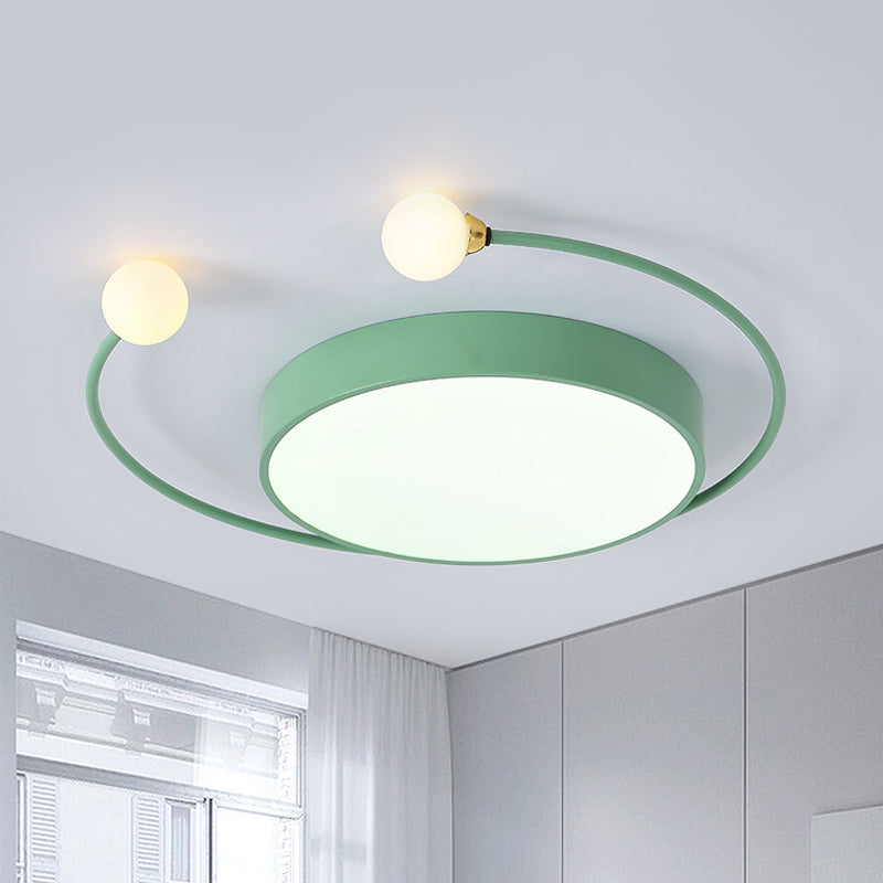 Crab Design Flush Mount Lighting Nordic Creative Iron Bedroom LED Ceiling Fixture in Grey/White/Green