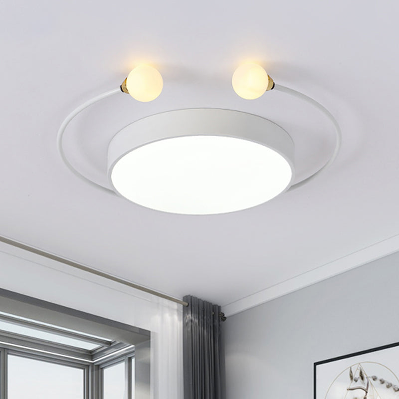 Krabbendesign Flush Mount Lighting Nordic Creative Eisen Schlafzimmer LED -Deckenelement in Grau/Weiß/Grün