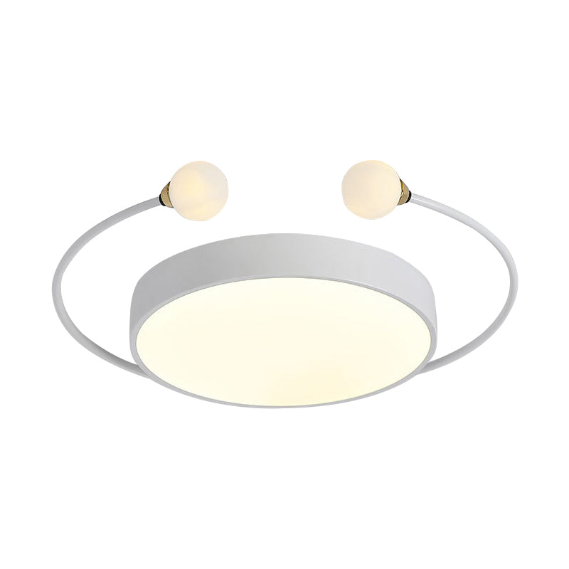 Crab Design Flush Mount Lighting Nordic Creative Iron Bedroom LED Ceiling Fixture in Grey/White/Green