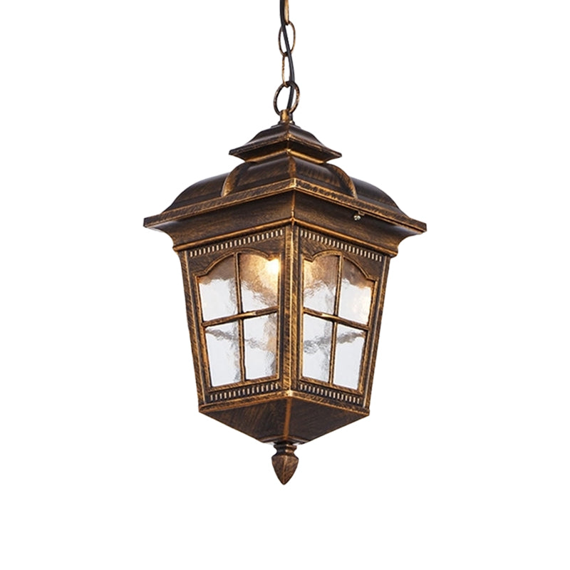 1 luci a 1 light a fessura a filo in vetro a sospensione in bronzo lanterna sospesa esterna