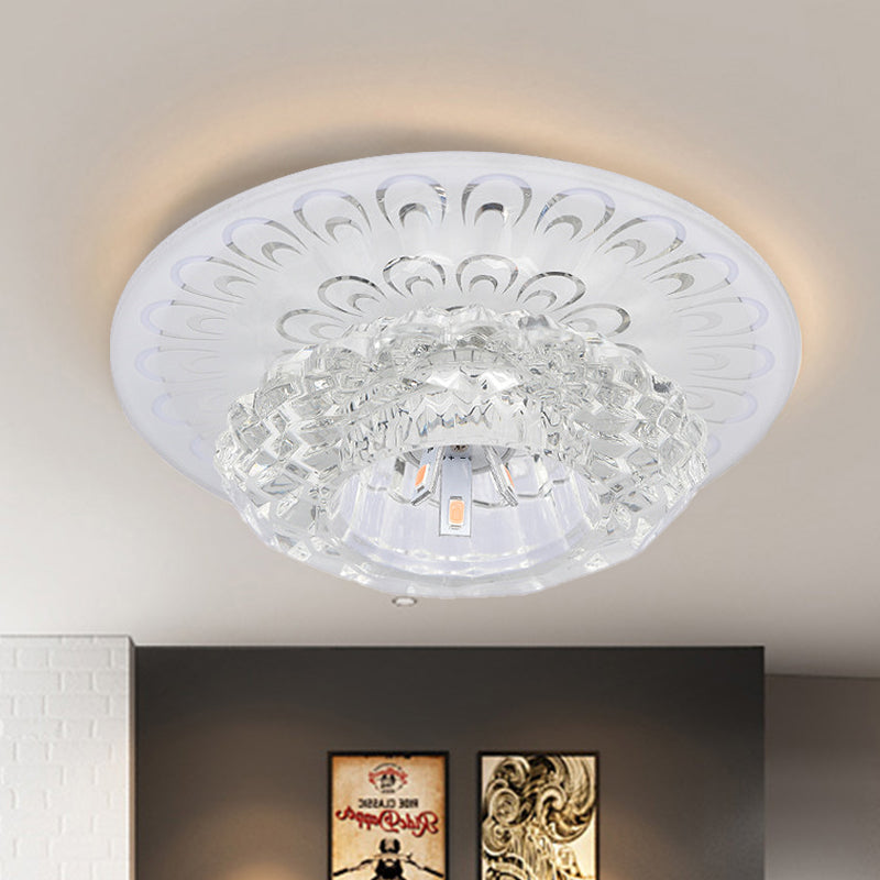 Gelaagd bloemhotel spoeling Montalisme helder kristal 5,5 "/7" breed led plafondlamp in warm/wit/multi-colour licht