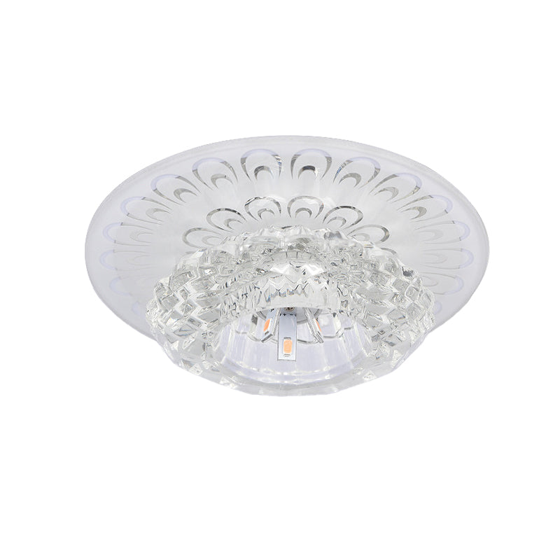 Gelaagd bloemhotel spoeling Montalisme helder kristal 5,5 "/7" breed led plafondlamp in warm/wit/multi-colour licht