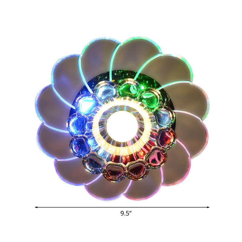 Lámpara de techo de montaje de altura del pasillo floral estilo moderno de cristal transparente lámpara de led al rushmount en luz cálida/múltiple