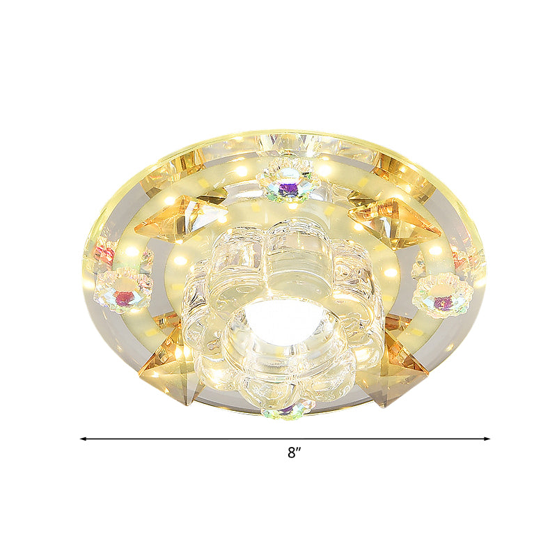 Butterfly Mini Led Flush Mount Lamp Modernism Blauw/Amber Crystal Plafond Light Compestuur