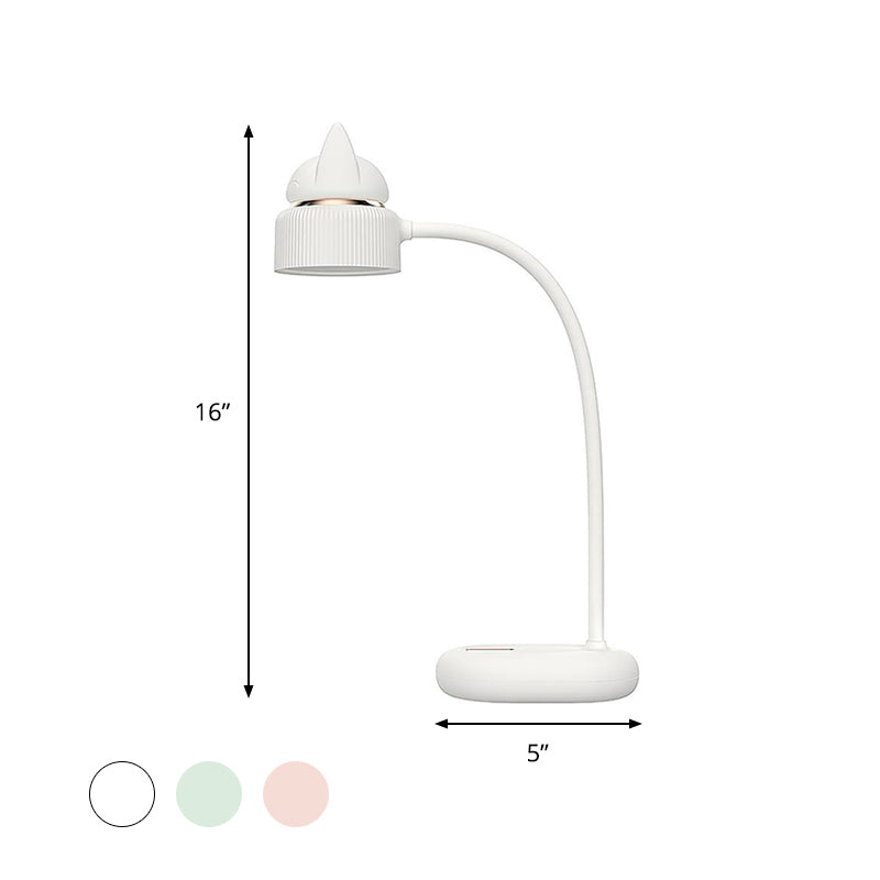 Lampe de table rotative de chat blanc / rose / vert