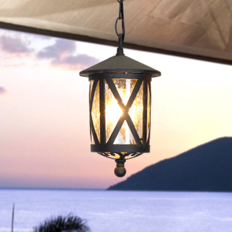 Clear/White Glass Coffee hanger lantaarn 1 bol platteland opgehangen verlichtingsarmatuur voor balkon