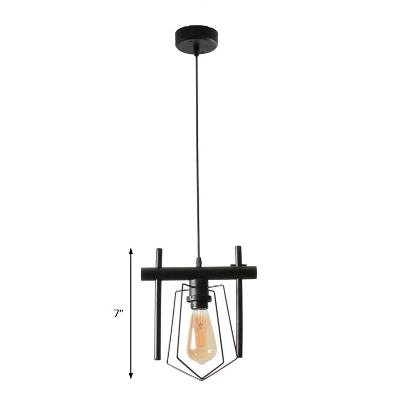 1/2/3-Bulb-Käfig-Anhänger Leicht Vintage Stylish Black Metall Hanging Leuchte mit Kabel zum Esstisch