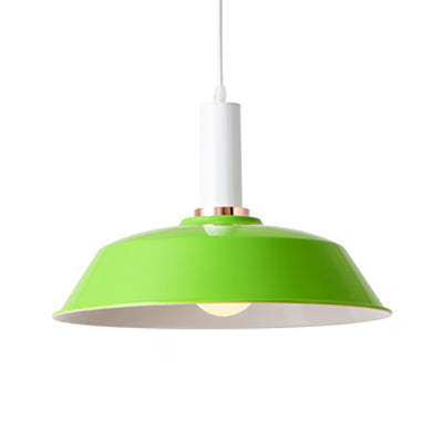 Lichtgroen/donkergroene schuur Opgehangen licht Modernistische stijl Metallic 1 lichte woonkamer Hanglamp