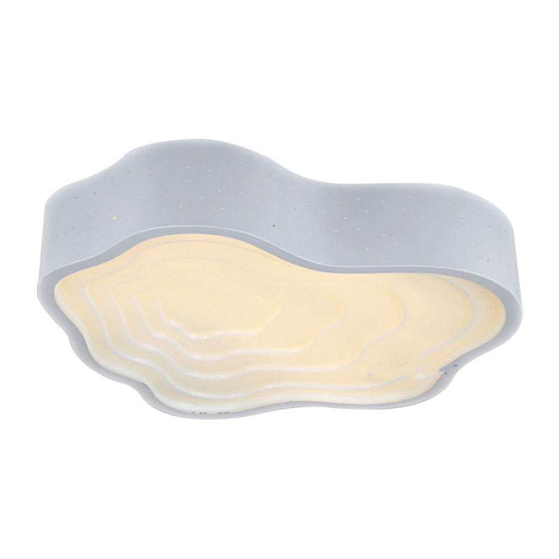 Cloud Shape Metal Ceiling Mounted Fixture Modern LED White Flush Lighting in Warm/White Light for Bedroom