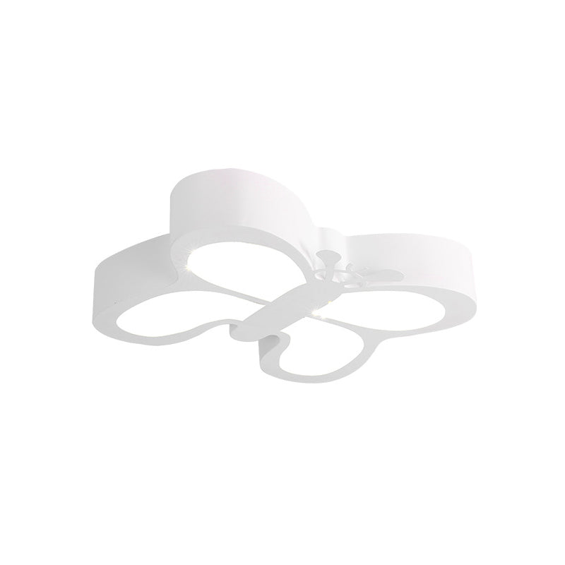 White/Yellow Butterfly Flush Light Macaron Acrylic LED Ceiling Flush Mount for Kindergarten